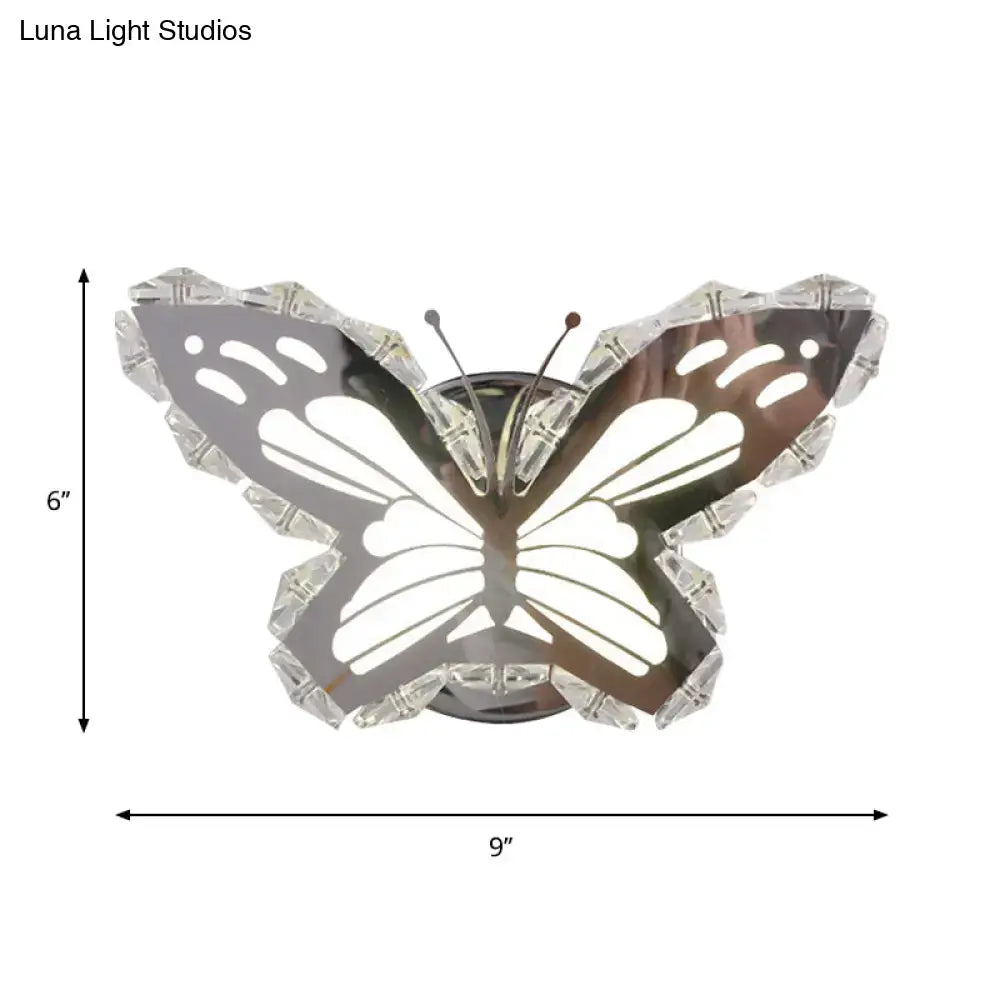 Modern gold fish wall sconce with crystal shade – bedroom light