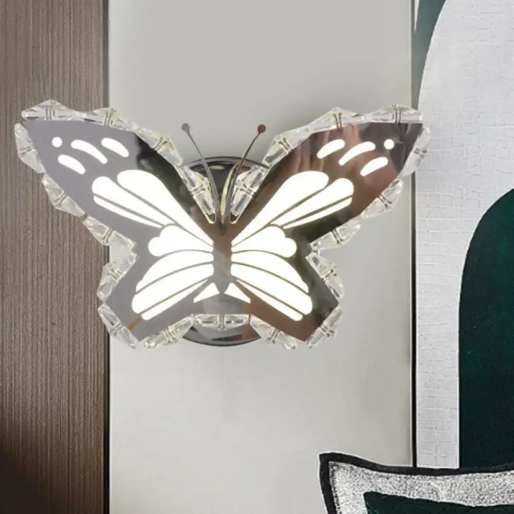 Modern gold fish wall sconce with crystal shade – bedroom light