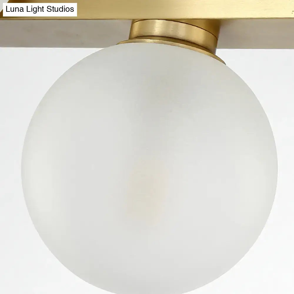 Modern gold frosted glass globe pendant light dining room island