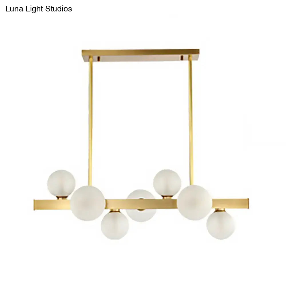 Modern gold frosted glass globe pendant light dining room island
