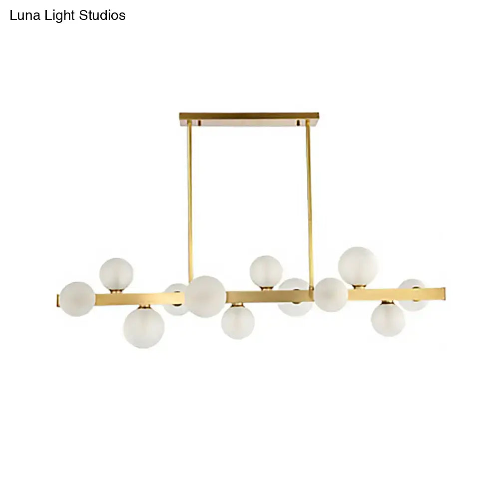Modern gold frosted glass globe pendant light dining room island