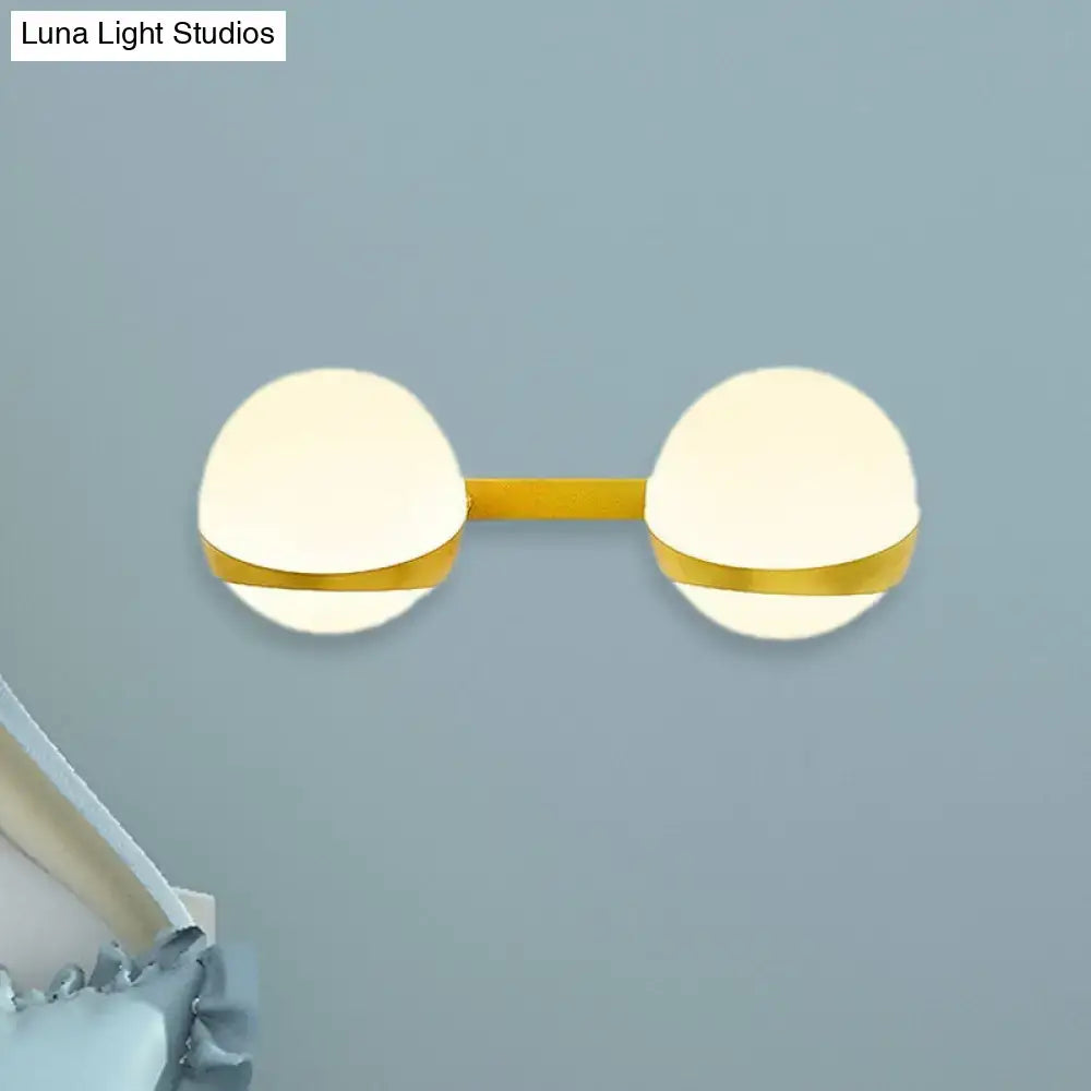 Modern gold frosted glass wall sconce bedroom direct wired light