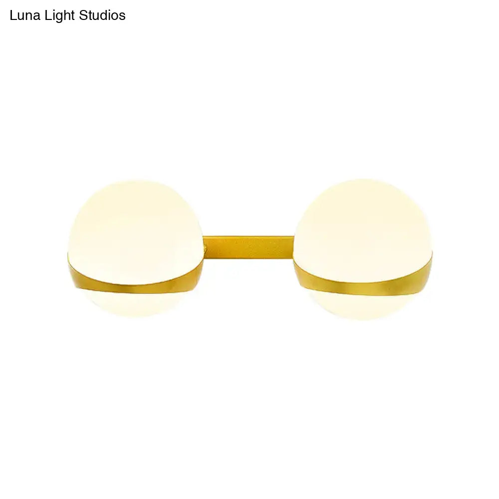 Modern gold frosted glass wall sconce bedroom direct wired light