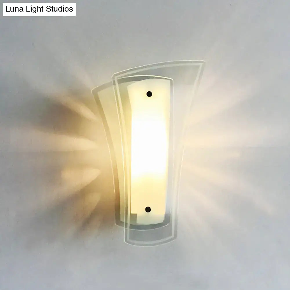 Modern gold geometric wall sconce clear glass living room lamp