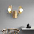 Modern gold geometric wall sconce light – living room 2-light lamp