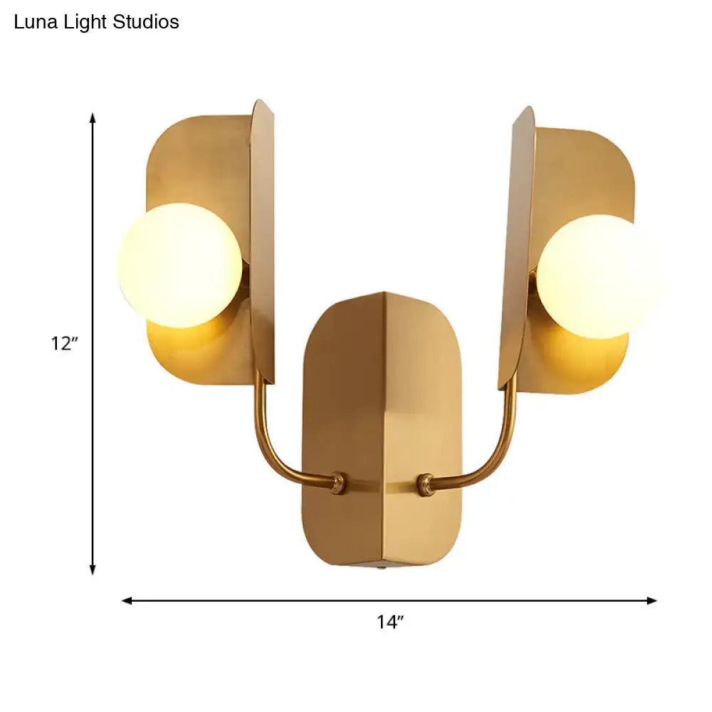 Modern gold geometric wall sconce light – living room 2-light lamp