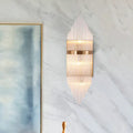 Modern gold geometric wall sconce with clear glass for living room