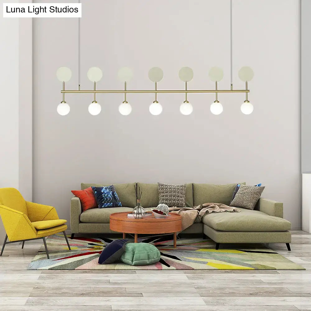 Modern gold glass ball island light – dining room pendant