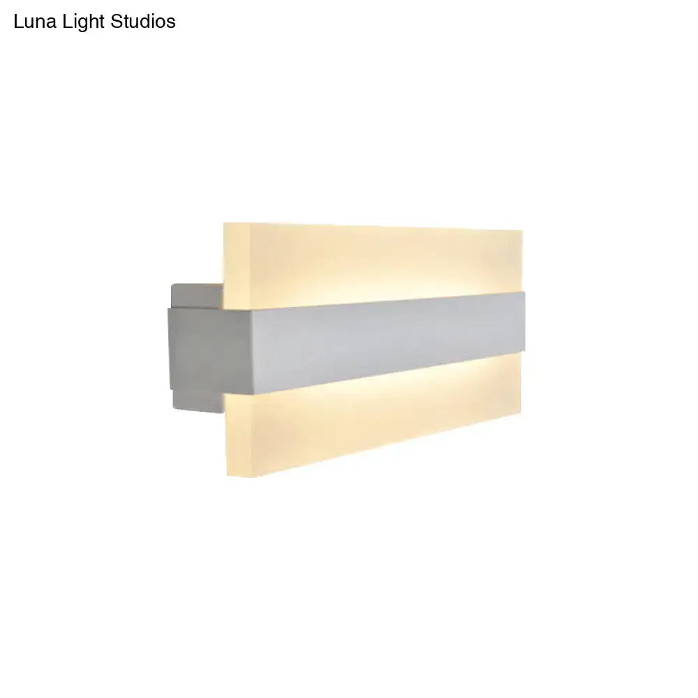 Modern gold & gray acrylic rectangular wall lamp bedroom white sconce light