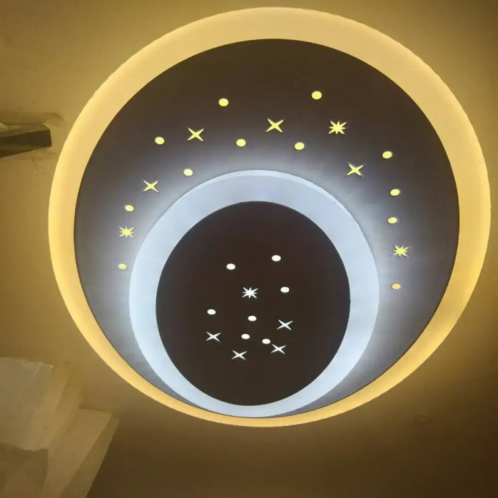 Modern gold heart pendant wall light bedroom starry black center