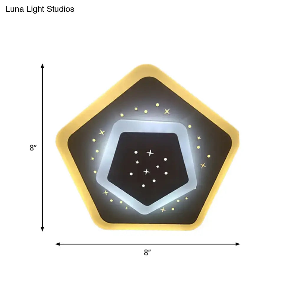 Modern gold heart pendant wall light bedroom starry black center