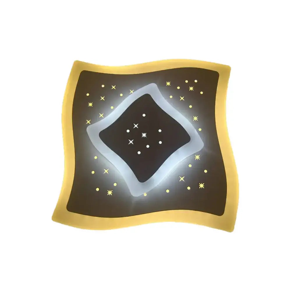 Modern gold heart pendant wall light bedroom starry black center