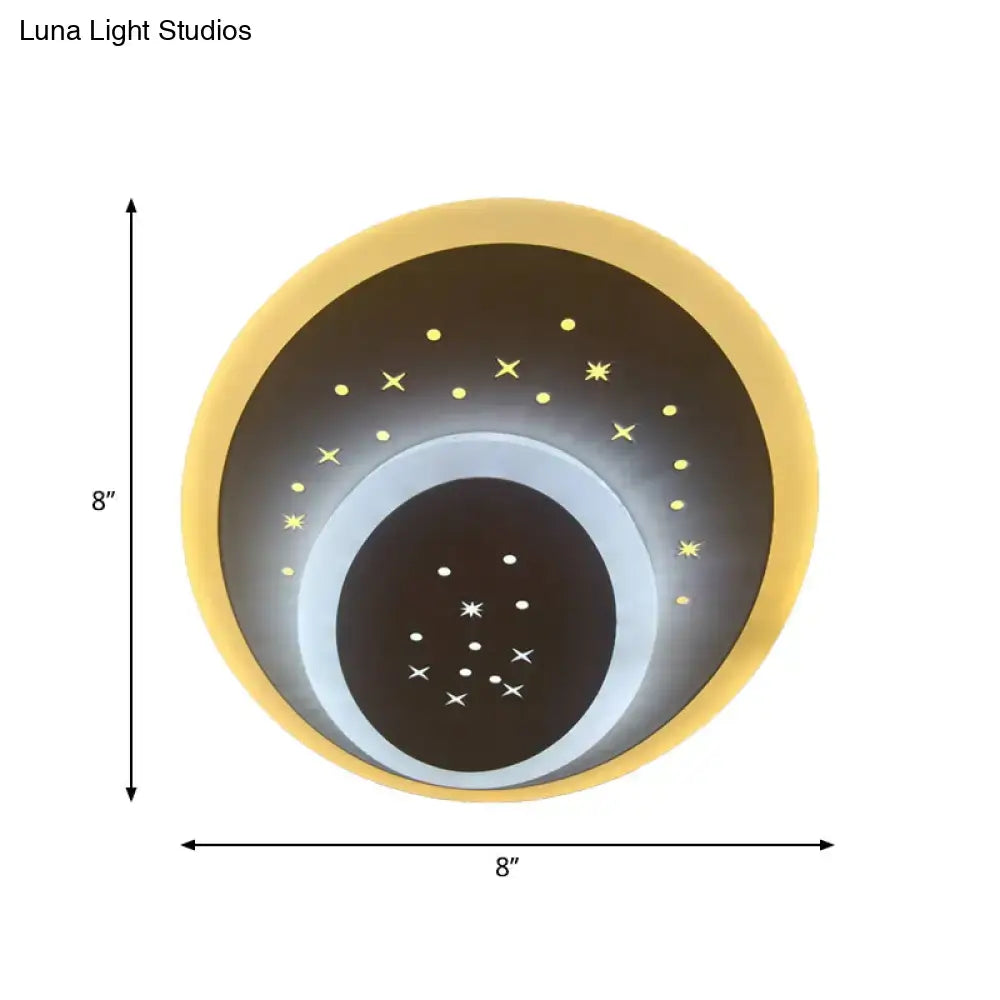 Modern gold heart pendant wall light bedroom starry black center