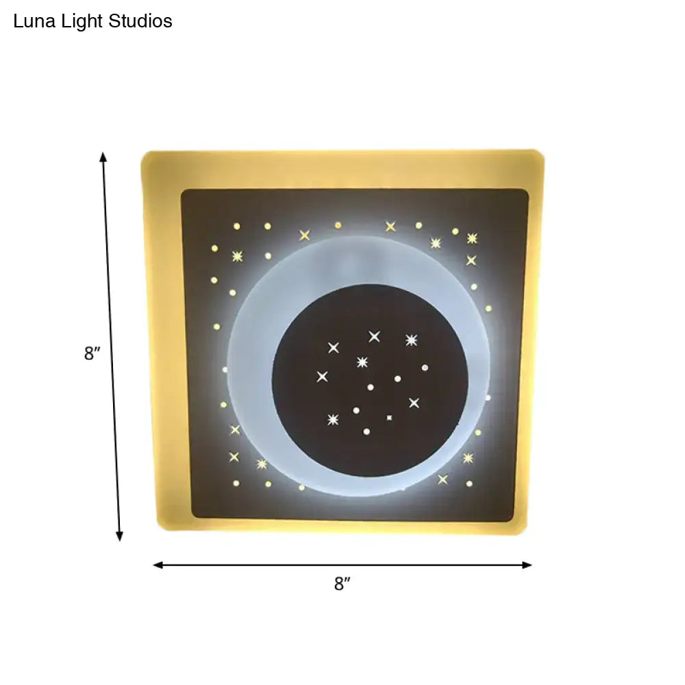 Modern gold heart pendant wall light bedroom starry black center