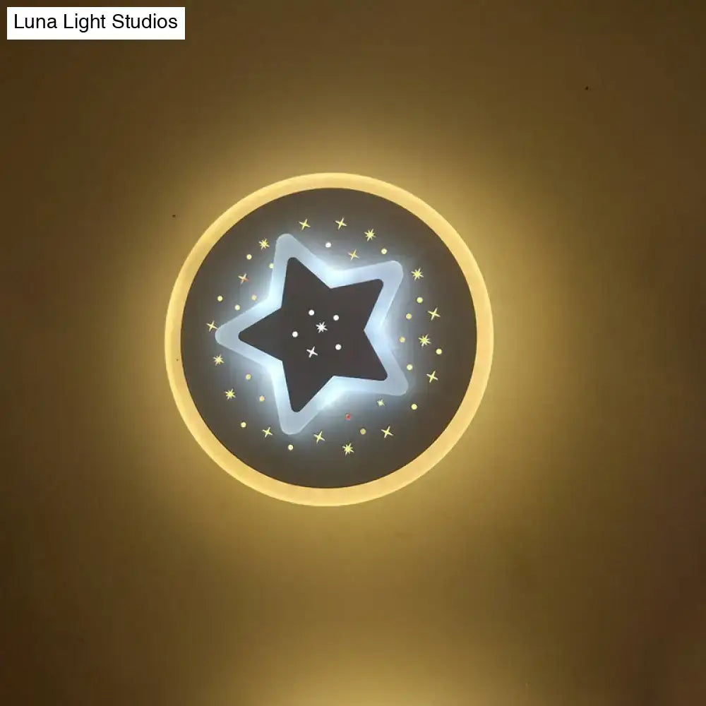 Modern gold heart pendant wall light bedroom starry black center