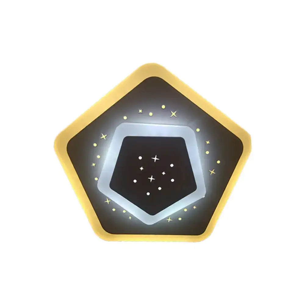 Modern gold heart pendant wall light bedroom starry black center