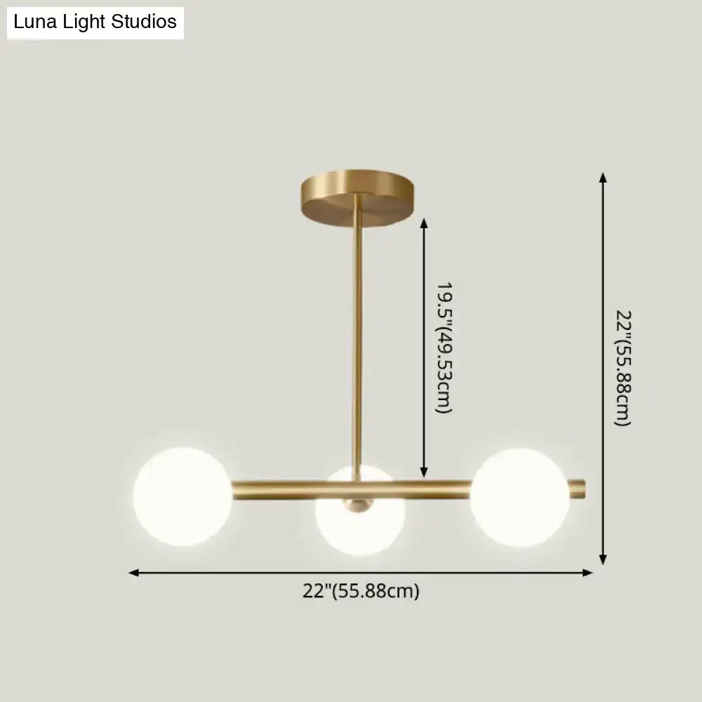 Modern gold island pendant lighting dining room glass globe shades