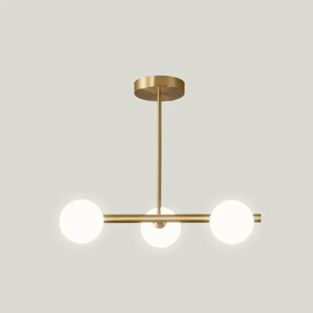 Modern gold island pendant lighting dining room glass globe shades