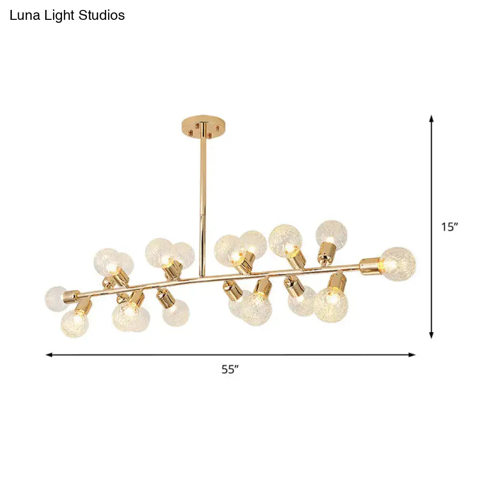 Modern gold lattice glass island pendant – kitchen ceiling light