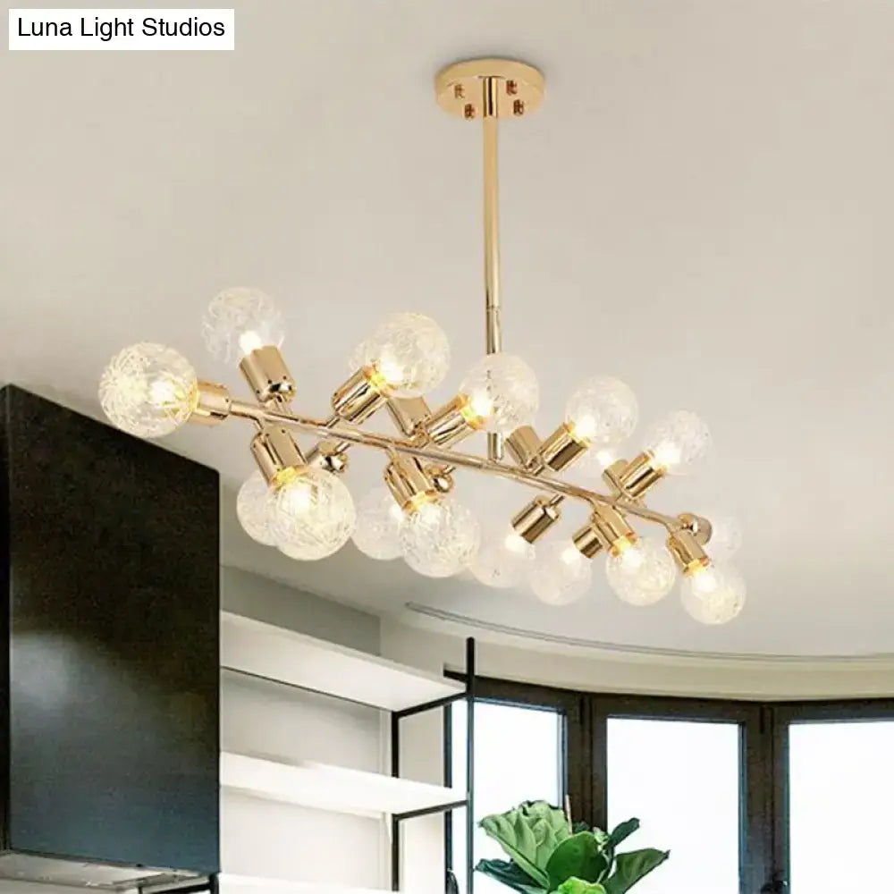 Modern gold lattice glass island pendant – kitchen ceiling light