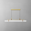 Modern gold led pendant light with leather for dining room