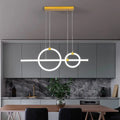 Modern gold linear and ring led chandelier dining room light
