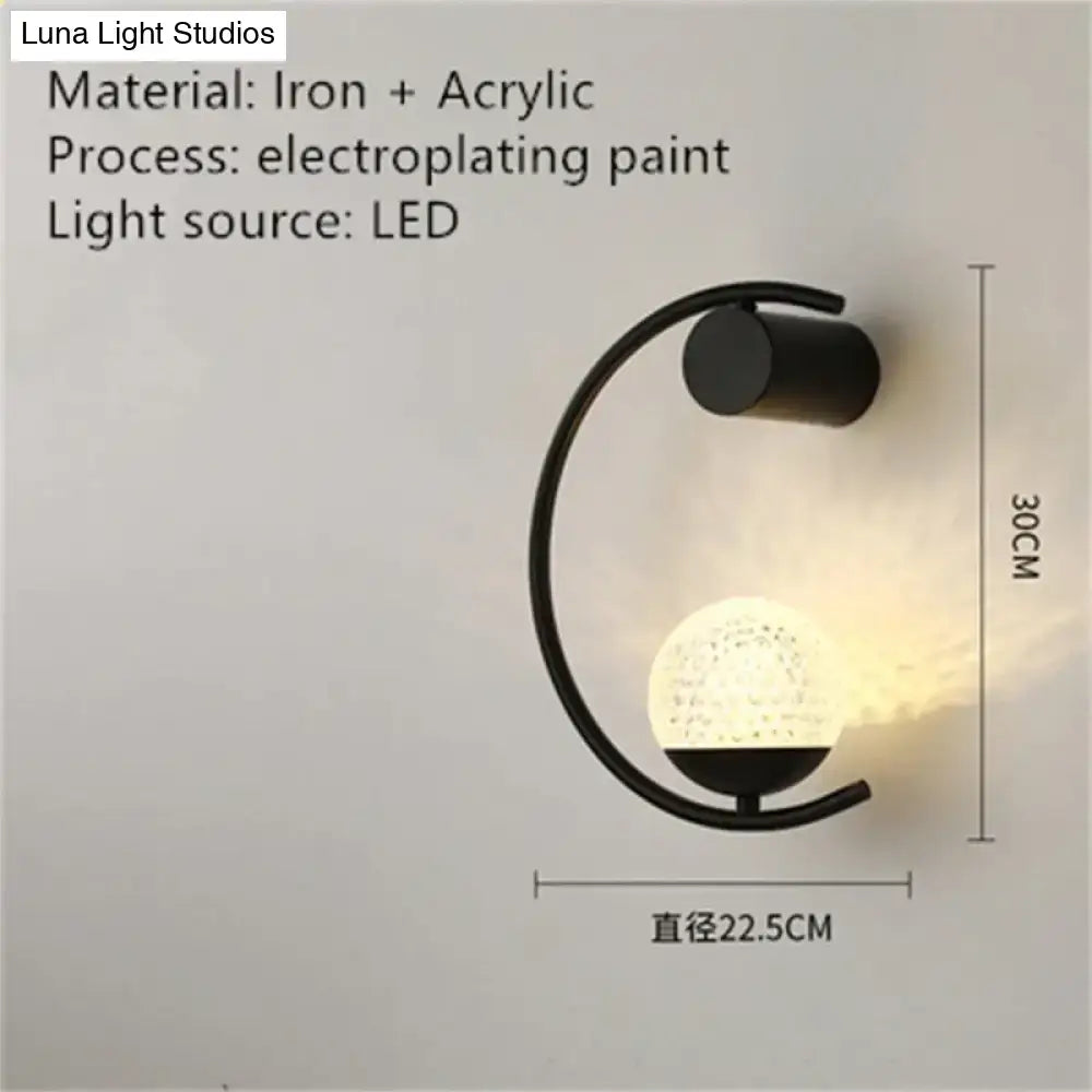 Modern gold luxury creative led bedside wall lamp bedroom sconce