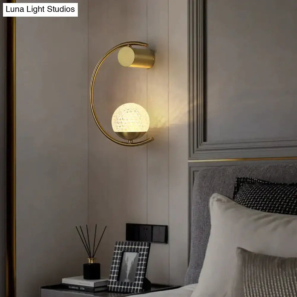 Modern gold luxury creative led bedside wall lamp bedroom sconce