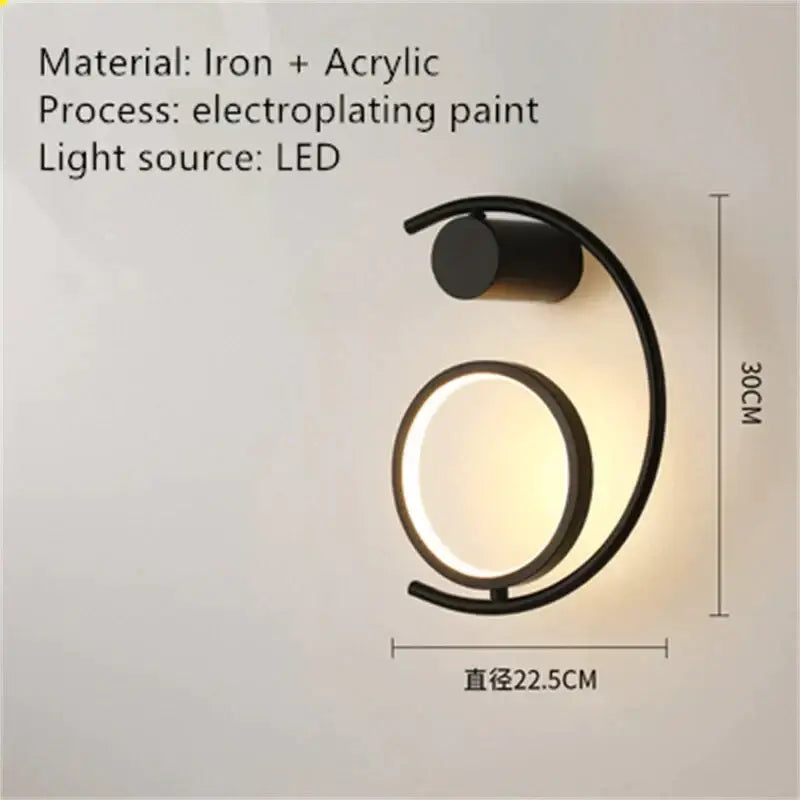 Modern gold luxury creative led bedside wall lamp bedroom sconce