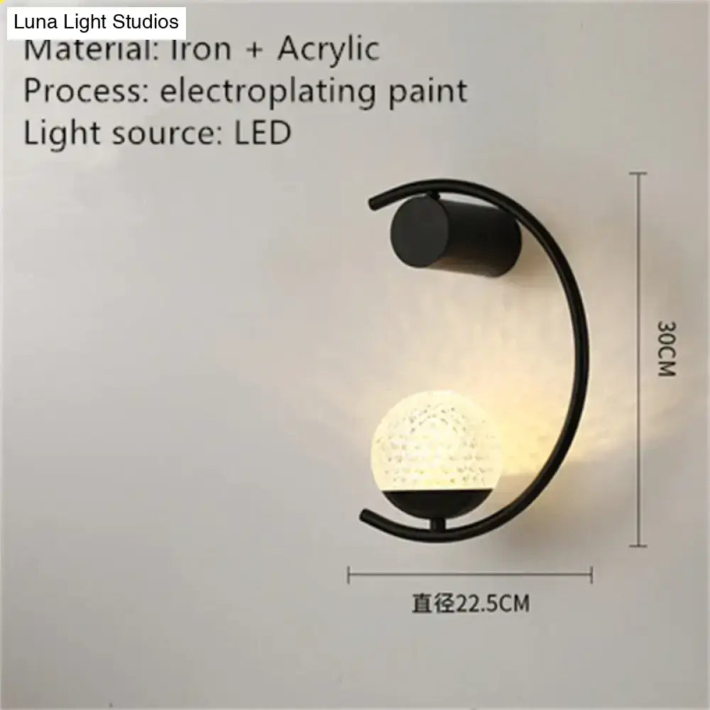 Modern gold luxury creative led bedside wall lamp bedroom sconce