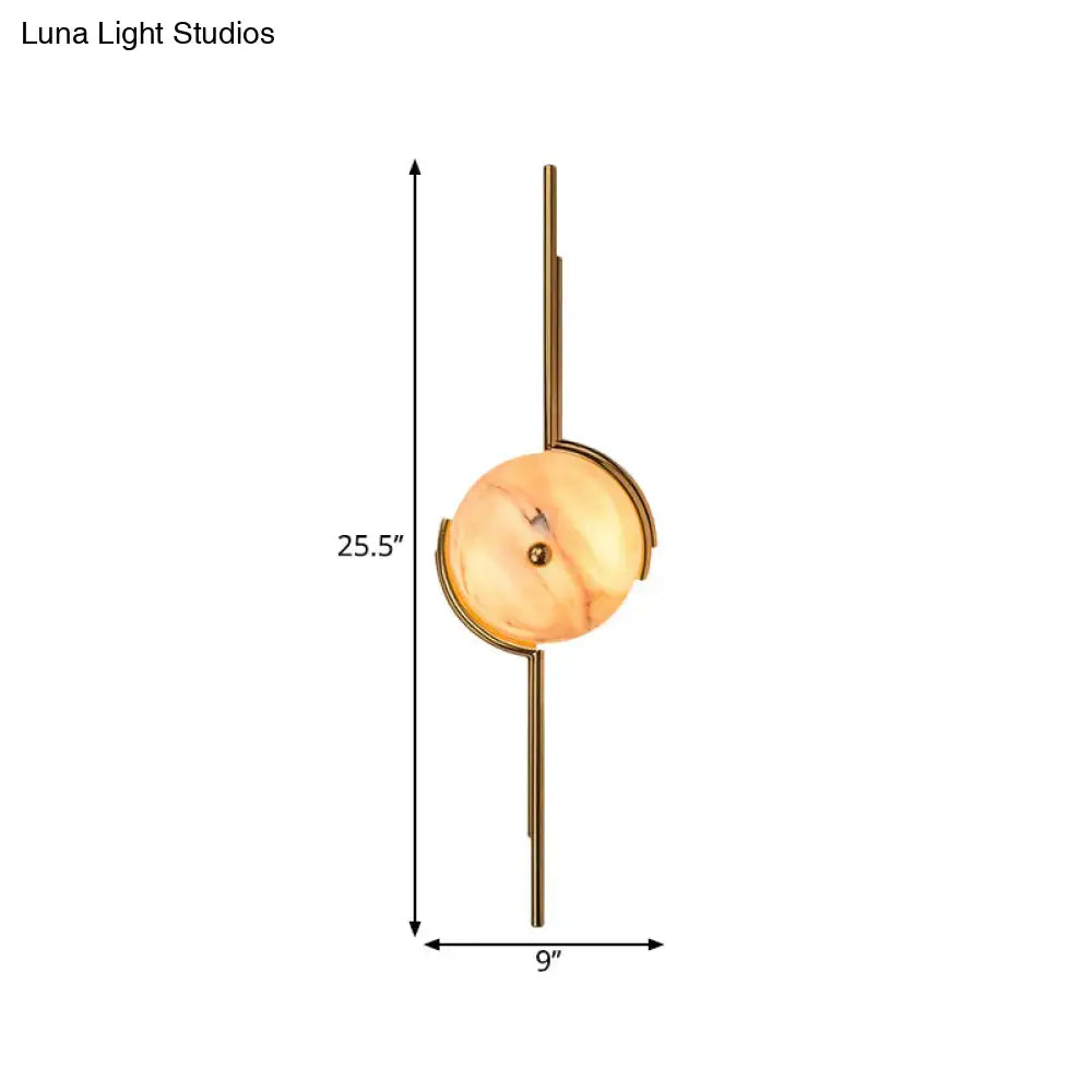 Modern gold marble led wall light – bedroom fixture