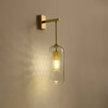 Modern gold mesh and clear glass sconce bedroom wall lamp