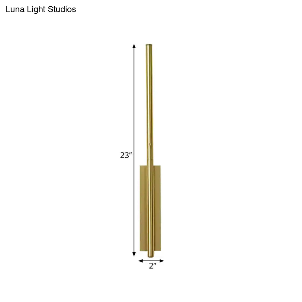 Modern gold metal linear wall light bedroom sconce