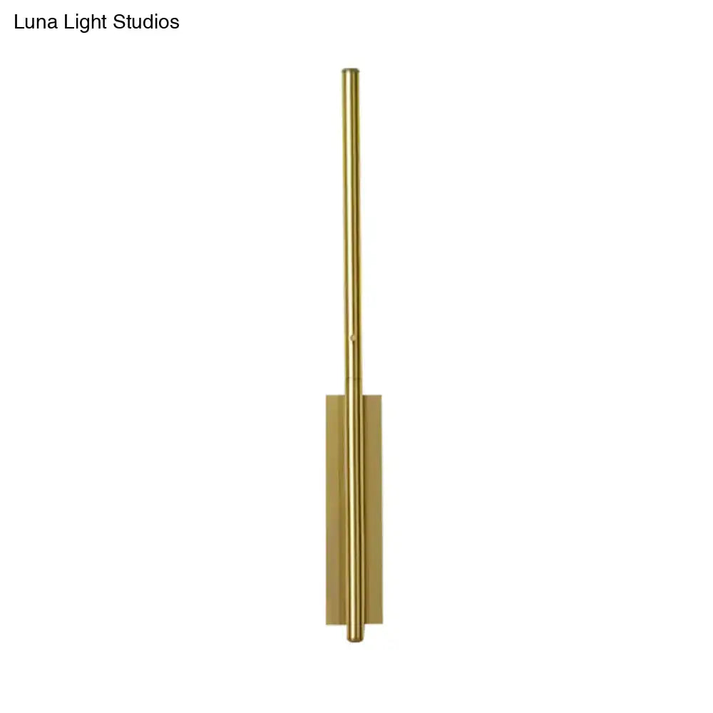 Modern gold metal linear wall light bedroom sconce