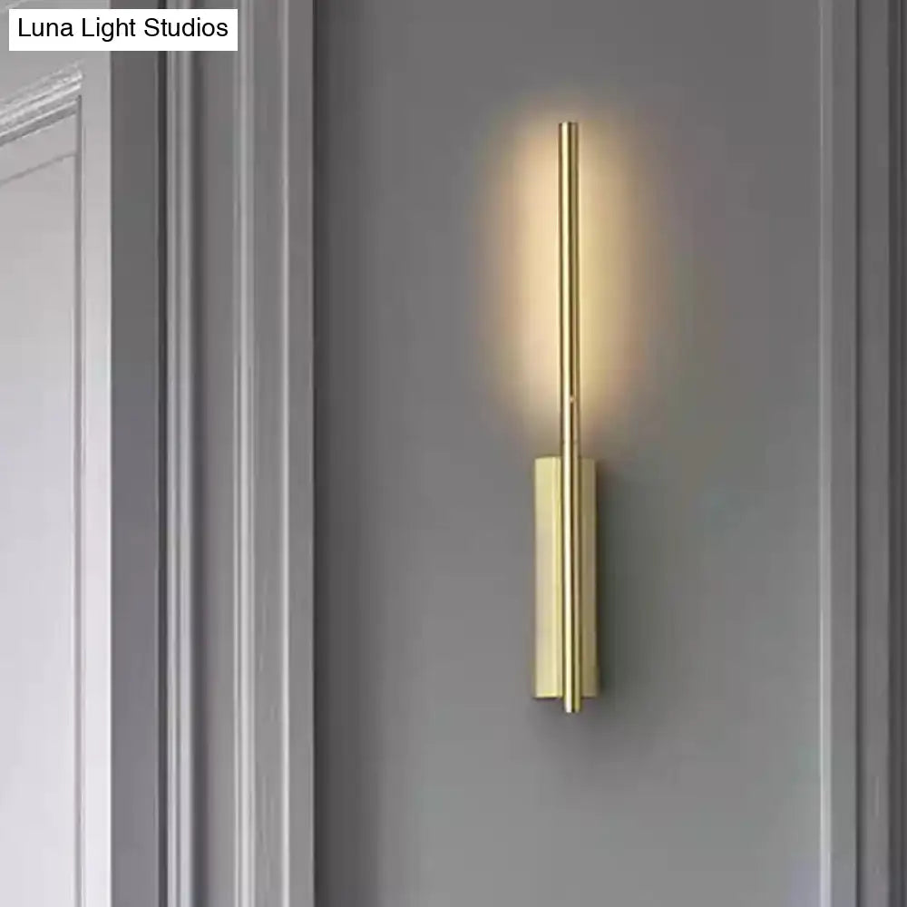 Modern gold metal linear wall light bedroom sconce
