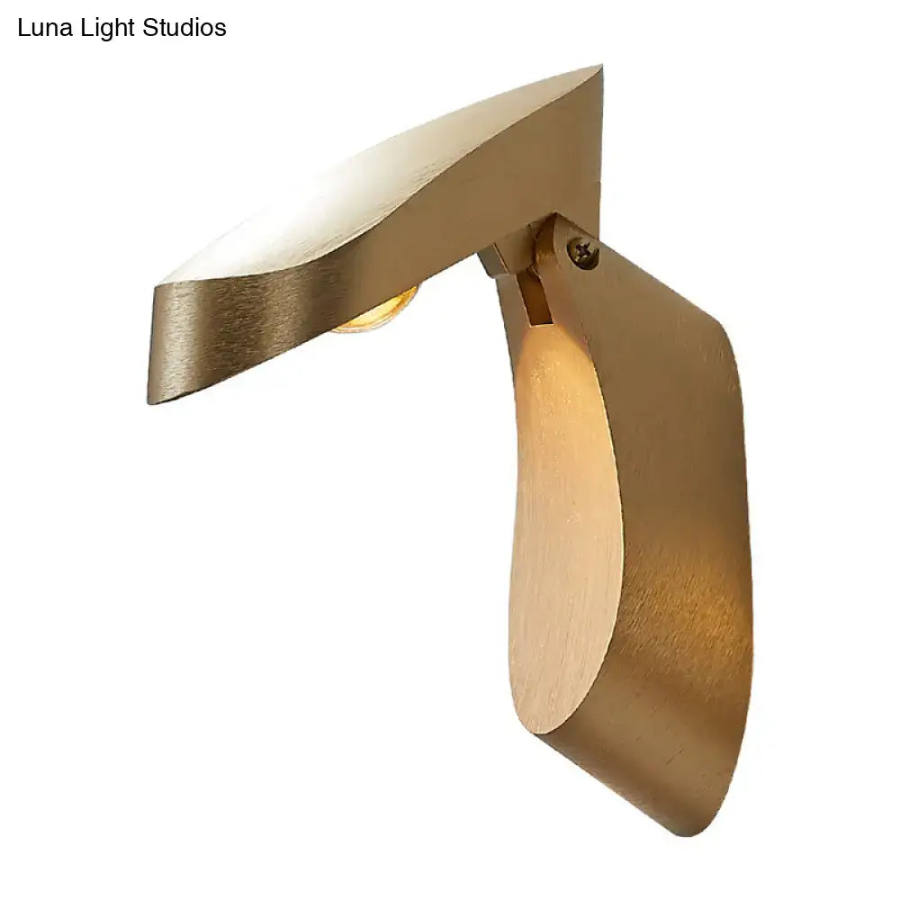 Modern gold metal wall light bedside fixture for bedroom