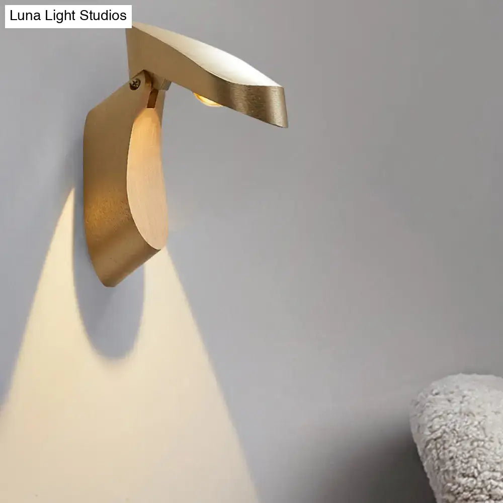 Modern gold metal wall light bedside fixture for bedroom