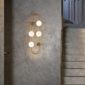 Modern gold milky glass shade wall light bedroom sconce