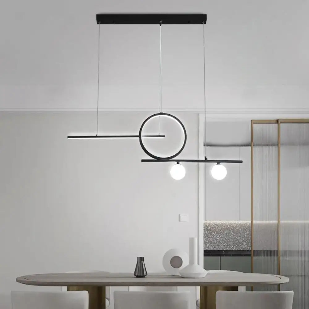 Modern gold minimalist globe acrylic shade hanging light dining room