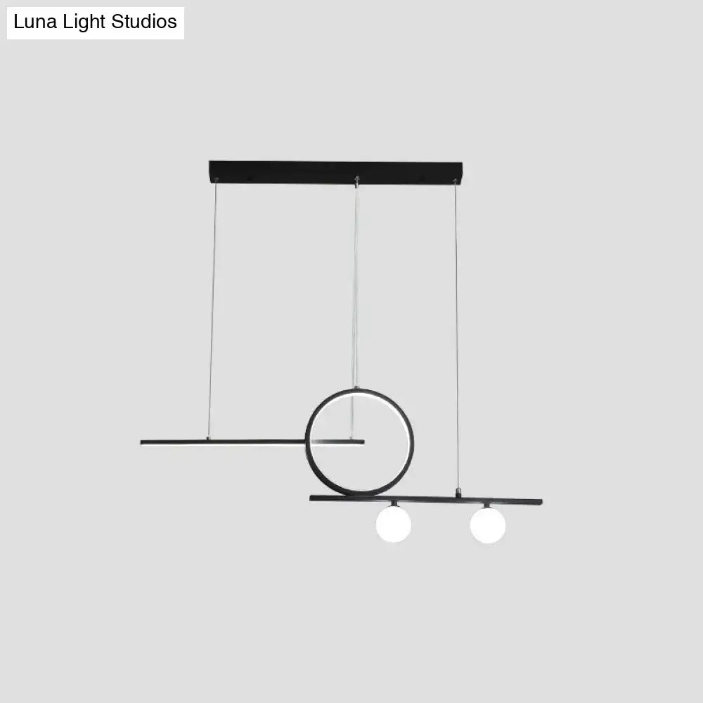Modern gold minimalist globe acrylic shade hanging light dining room