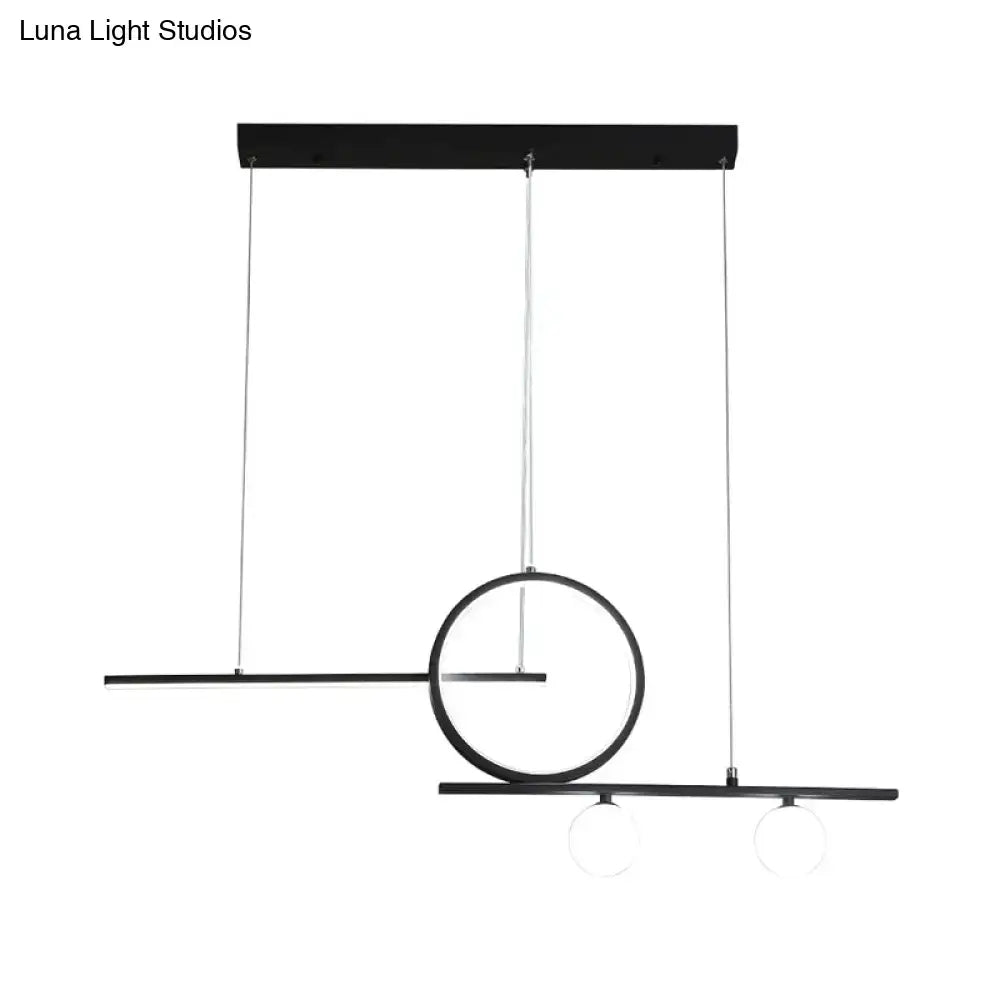 Modern gold minimalist globe acrylic shade hanging light dining room