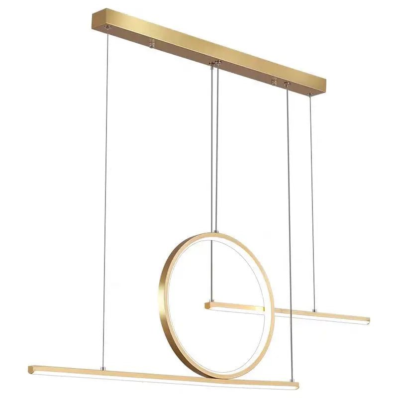 Modern gold minimalist led halo ring pendant light dining room