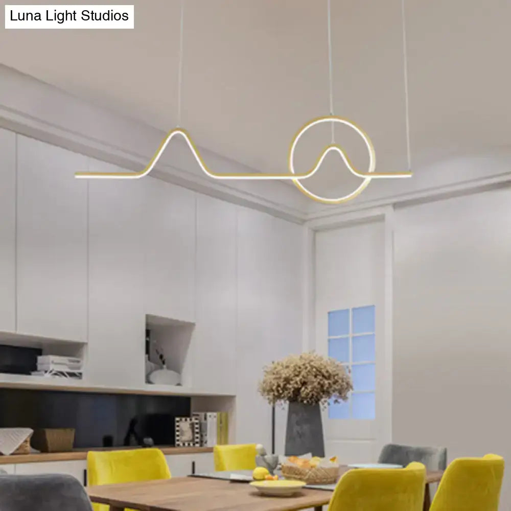 Modern gold minimalist led pendant light dining room 110v-120v