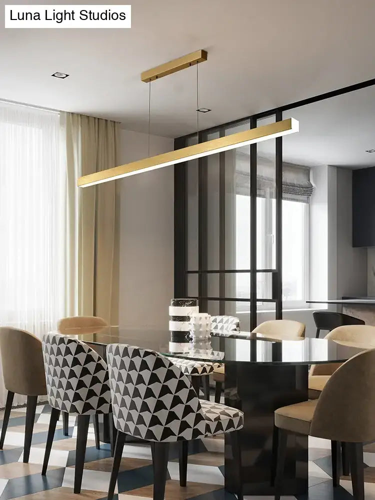 Modern gold minimalist led suspension lamp dining room light fixture