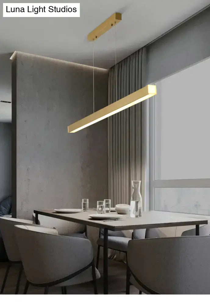 Modern gold minimalist led suspension lamp dining room light fixture