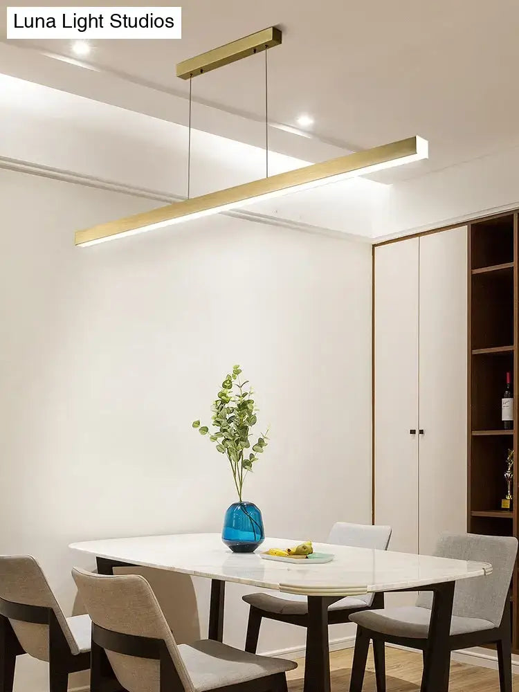 Modern gold minimalist led suspension lamp dining room light fixture