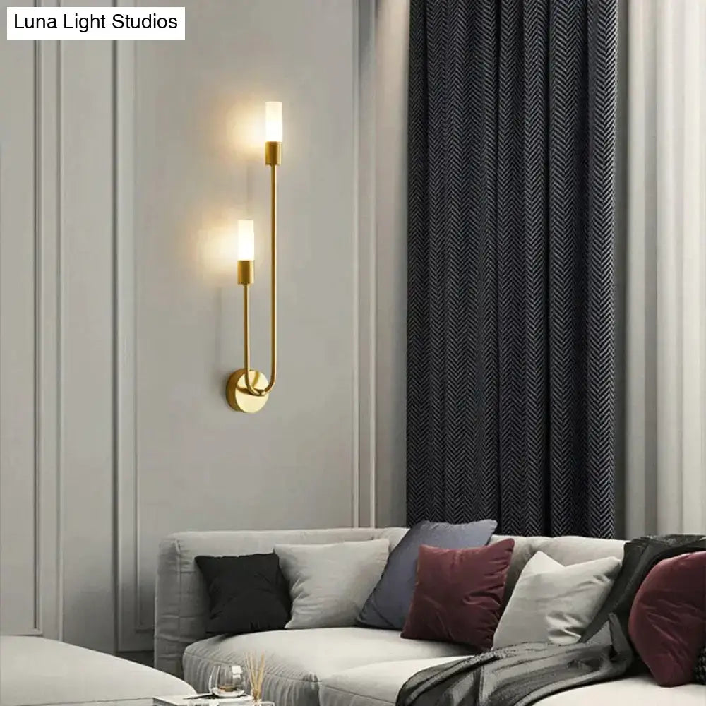 Modern gold minimalist led wall lamp bedroom vertical sconce