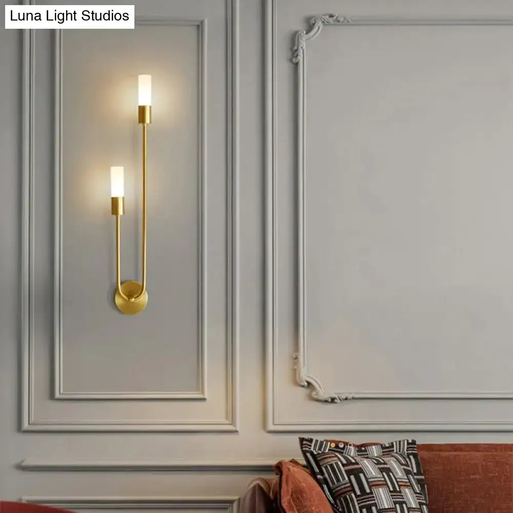 Modern gold minimalist led wall lamp bedroom vertical sconce
