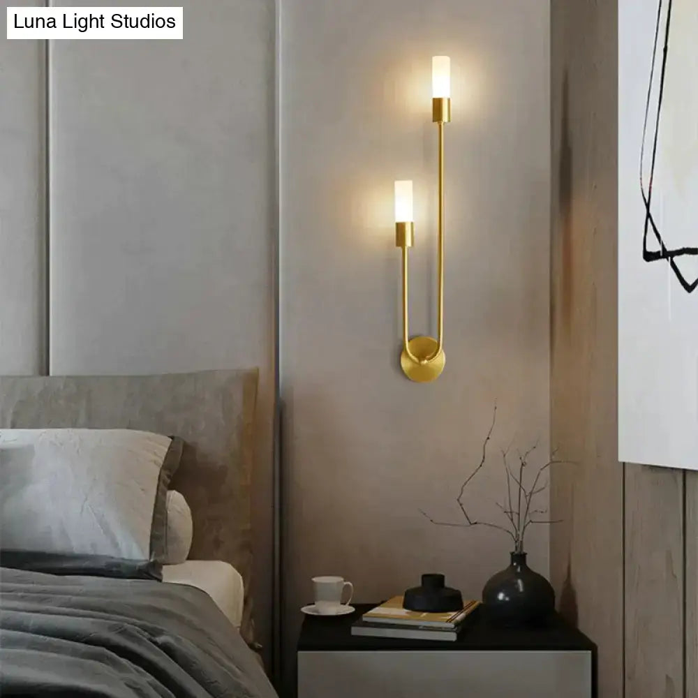 Modern gold minimalist led wall lamp bedroom vertical sconce