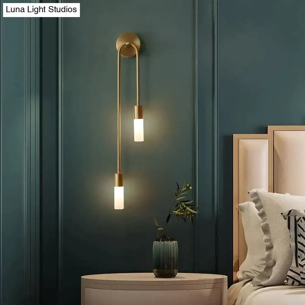 Modern gold minimalist led wall lamp bedroom vertical sconce